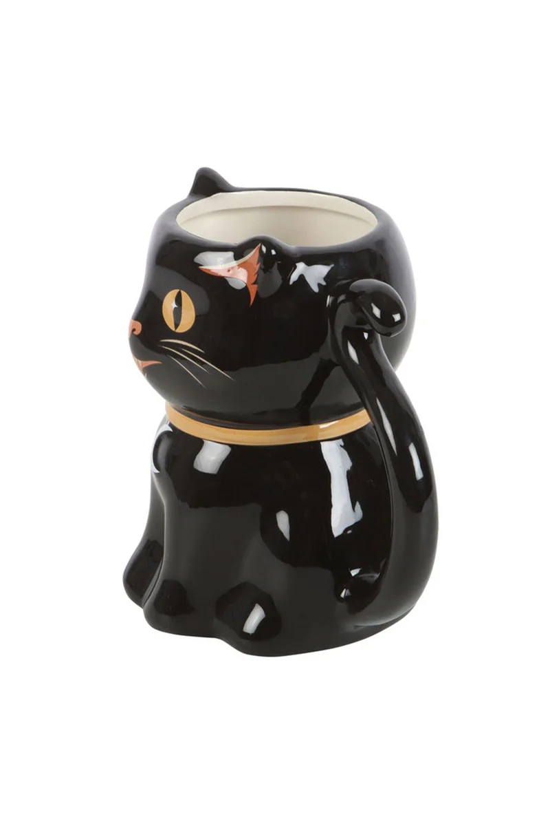 Spooky Black Cat Shaped Halloween Mug - Image 3