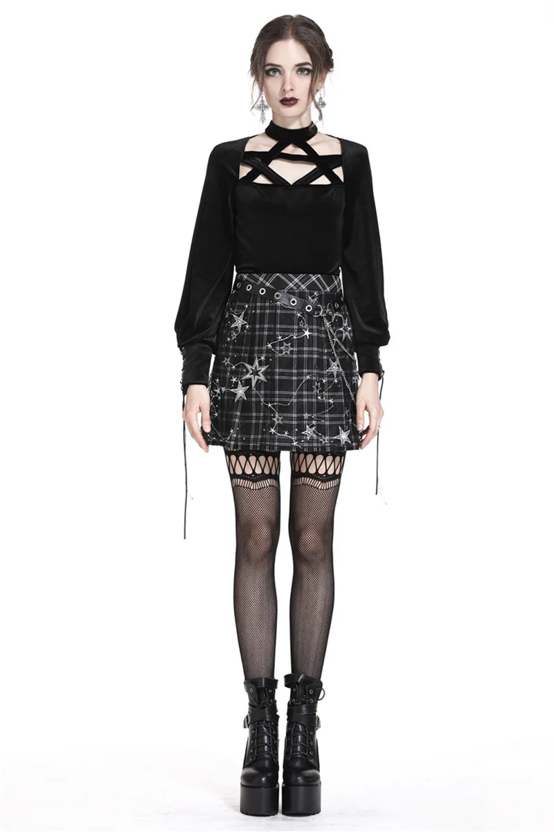 Stargazer Pleated Tartan Mini Skirt - Image 8