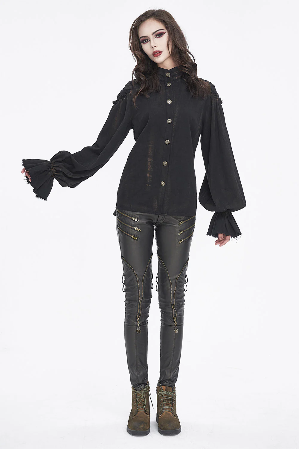 Stormborn Antiqued Black Cotton Shirt - Image 6