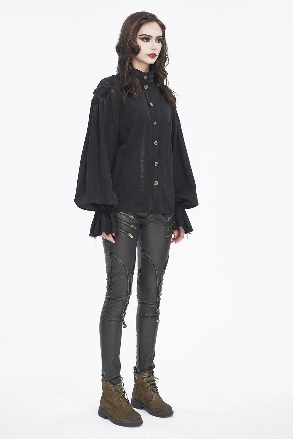 Stormborn Antiqued Black Cotton Shirt - Image 7