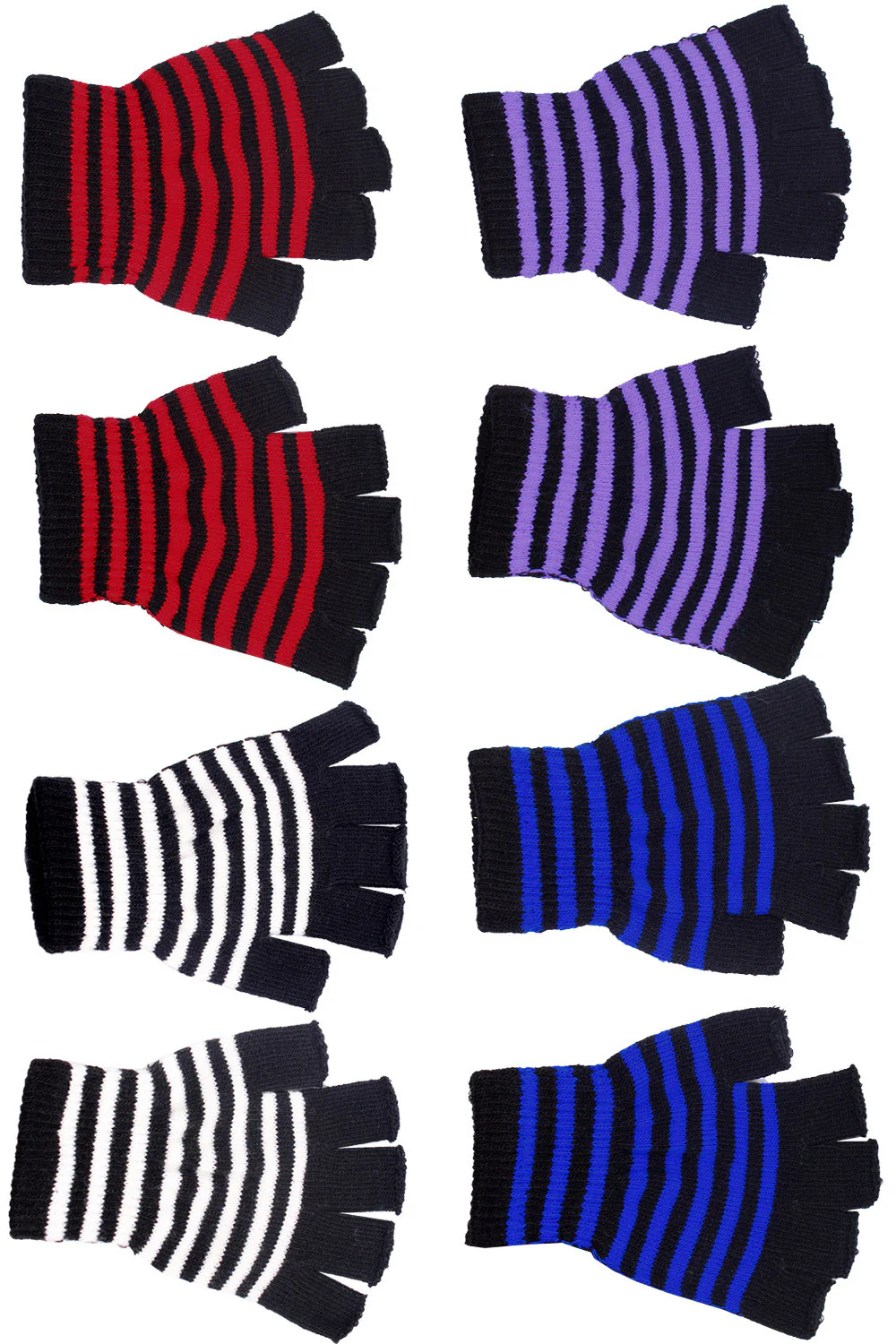 Striped Fingerless Gloves [Multiple Colors Available] - Image 15