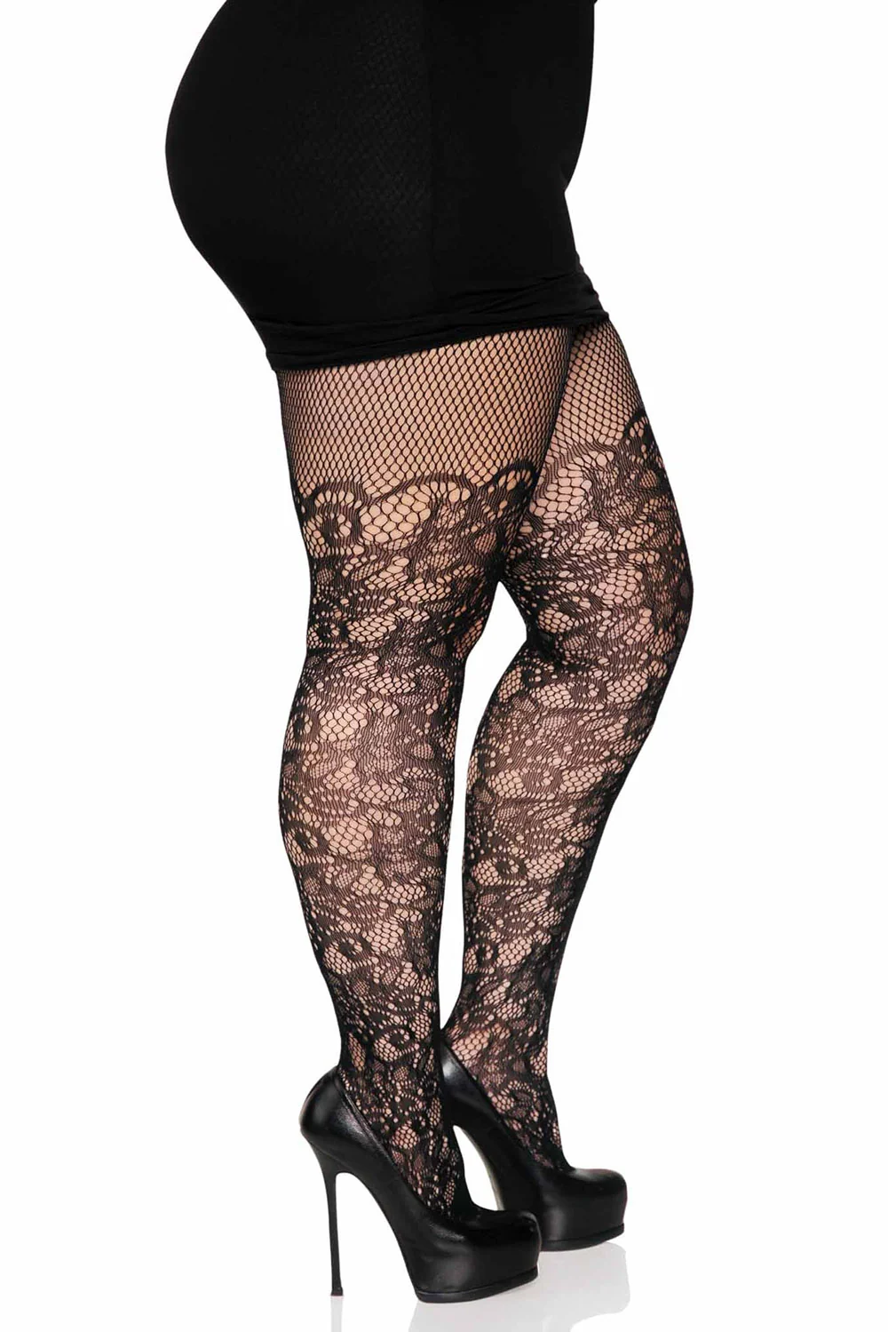 Tattooed Scallops Fishnet Stockings [PLUS SIZE] - Image 2
