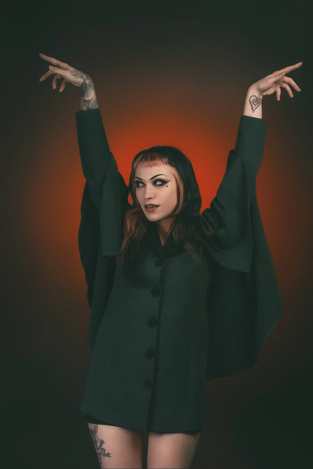 The Ghost Host Caped Coat [GREEN] - Image 11