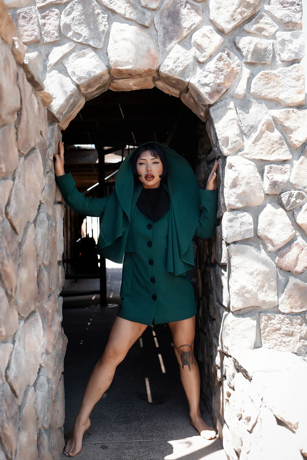 The Ghost Host Caped Coat [GREEN] - Image 5