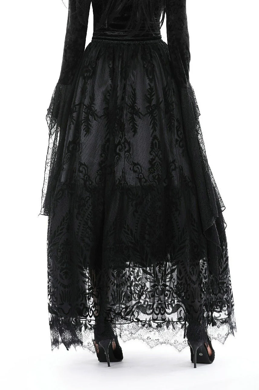 The Haunting High-Waisted Lace Maxi Skirt - Image 2