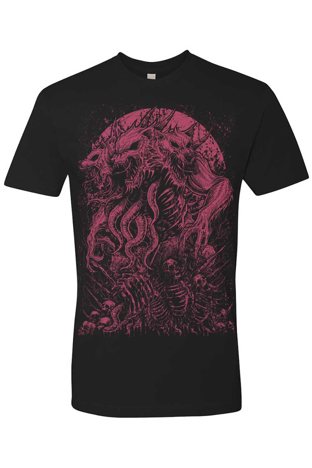 Three-Headed Werewolf T-shirt [WINE RED] - Image 3
