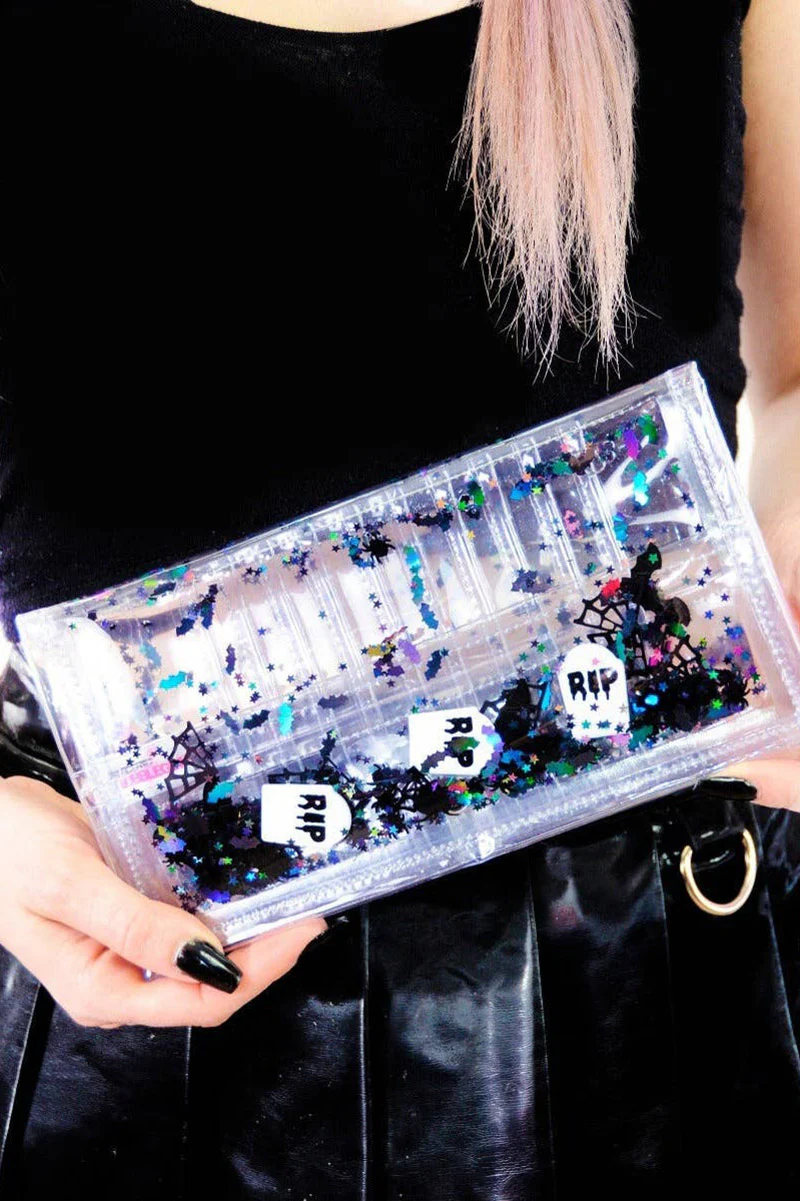 Too Cute Too Spook Liquid Glitter Wallet [Clear]