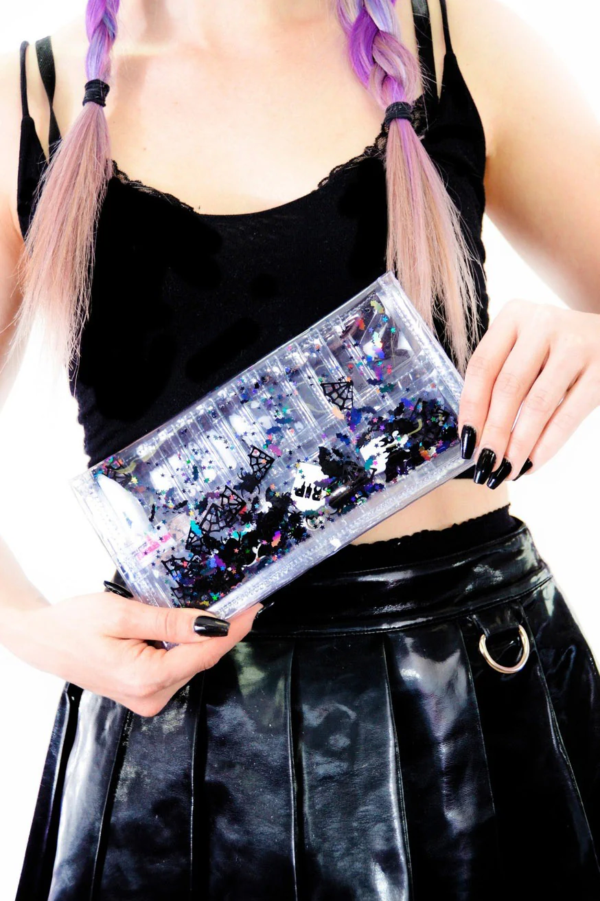 Too Cute Too Spook Liquid Glitter Wallet [Clear] - Image 4