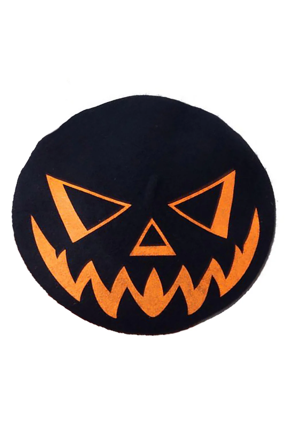 Trick Or Treat Pumpkin Black Beret - Image 3