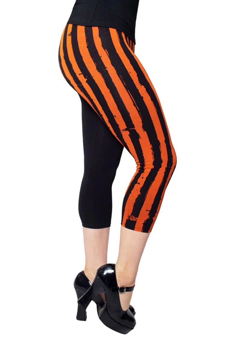 Trick or Treat Stripe Capri Leggings - Image 3
