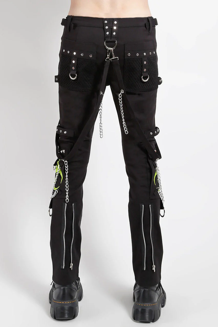 Tripp NYC Biohazard Bondage Pants [Black/Lime Bio] - Image 3