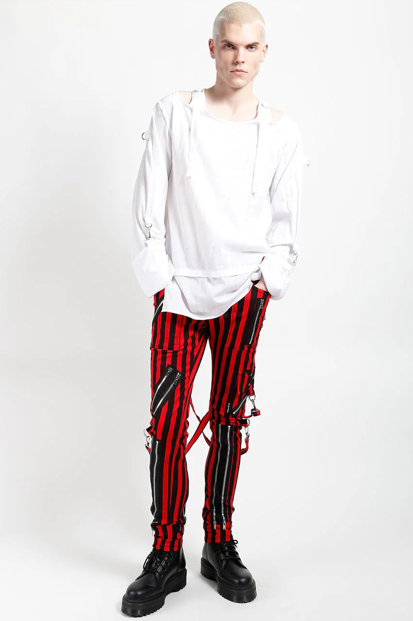 Tripp NYC Classic Strap Pant [RED/BLACK STRIPED] - Image 4