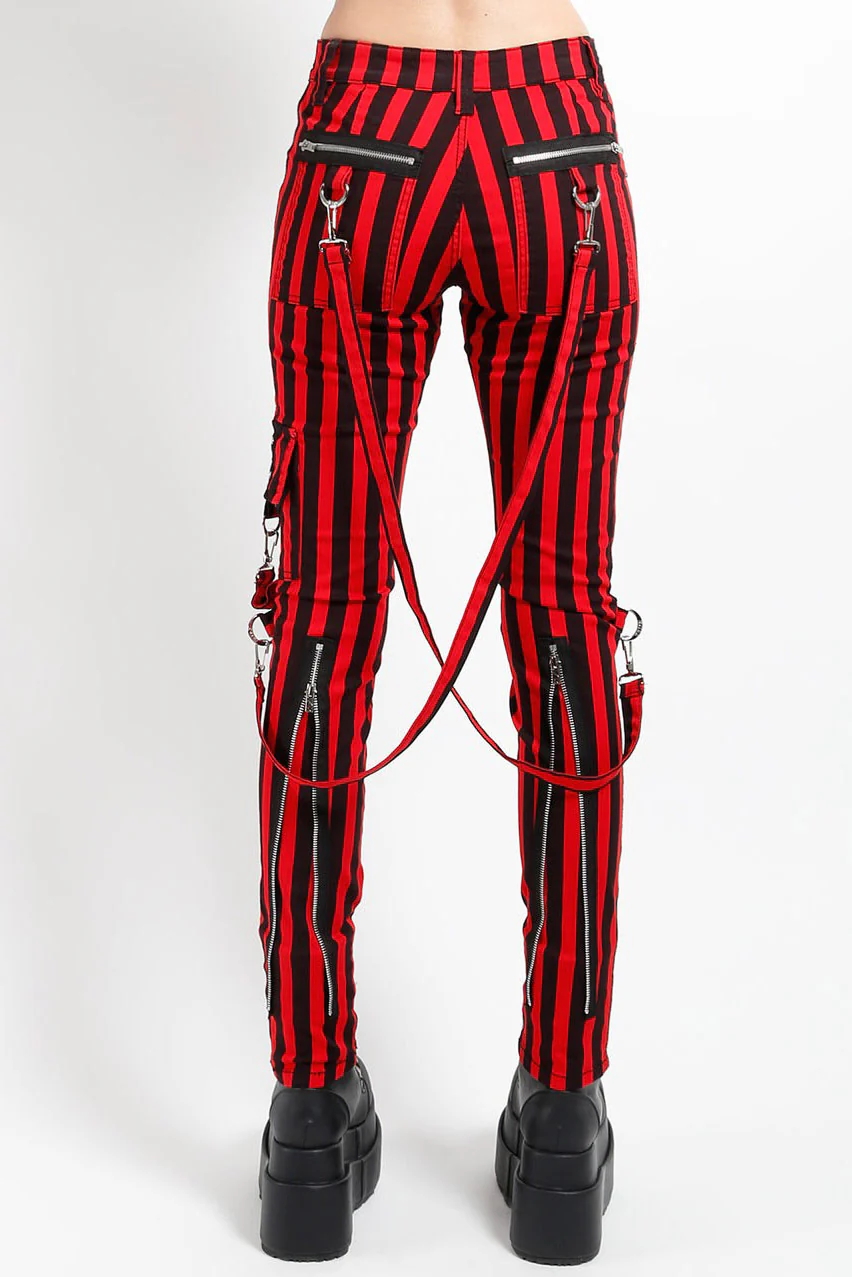 Tripp NYC Classic Strap Pant [RED/BLACK STRIPED] - Image 7