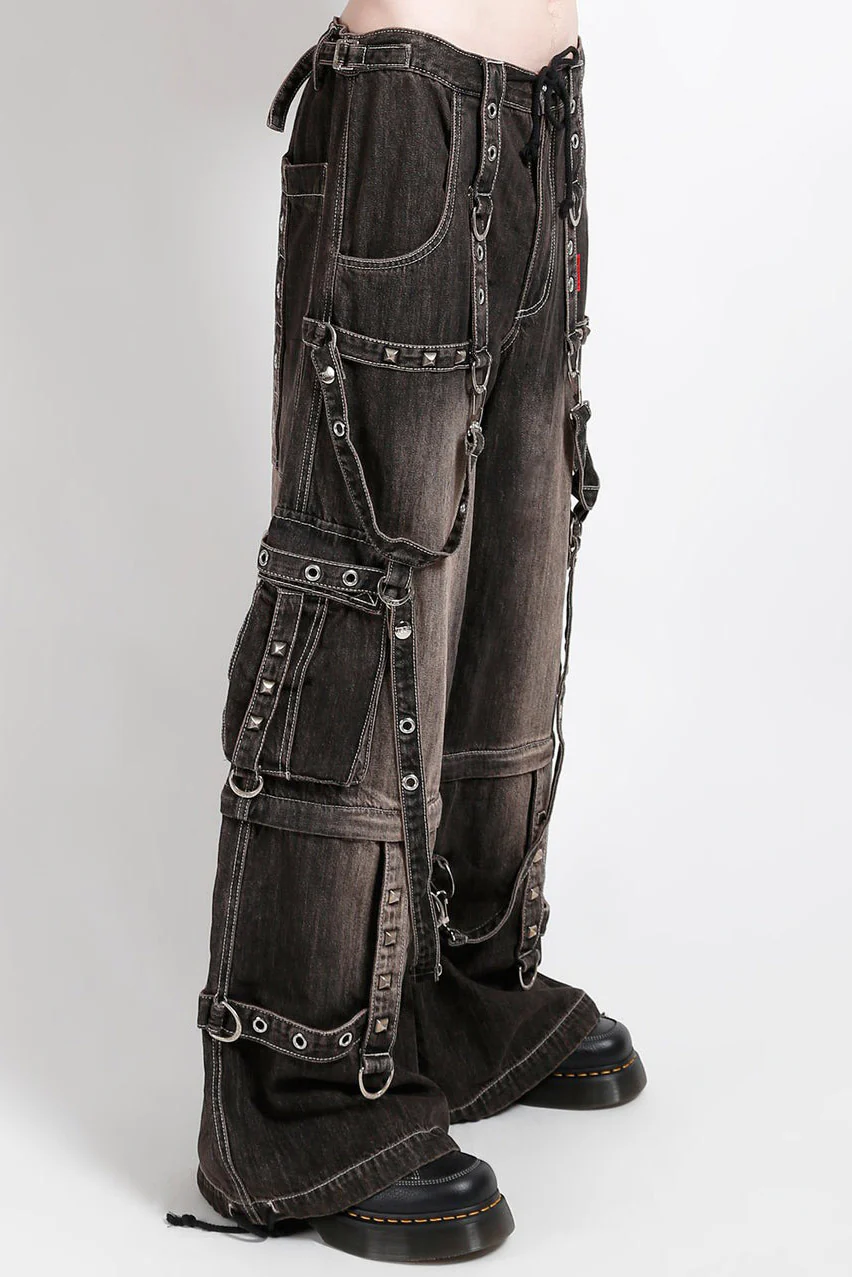 Tripp NYC Denim Strap Pants [Black Dirty Wash] - Image 2