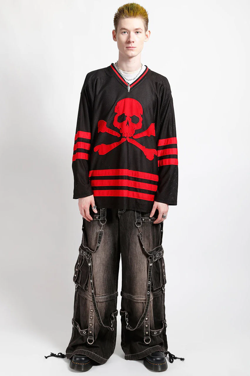 Tripp NYC Denim Strap Pants [Black Dirty Wash] - Image 5