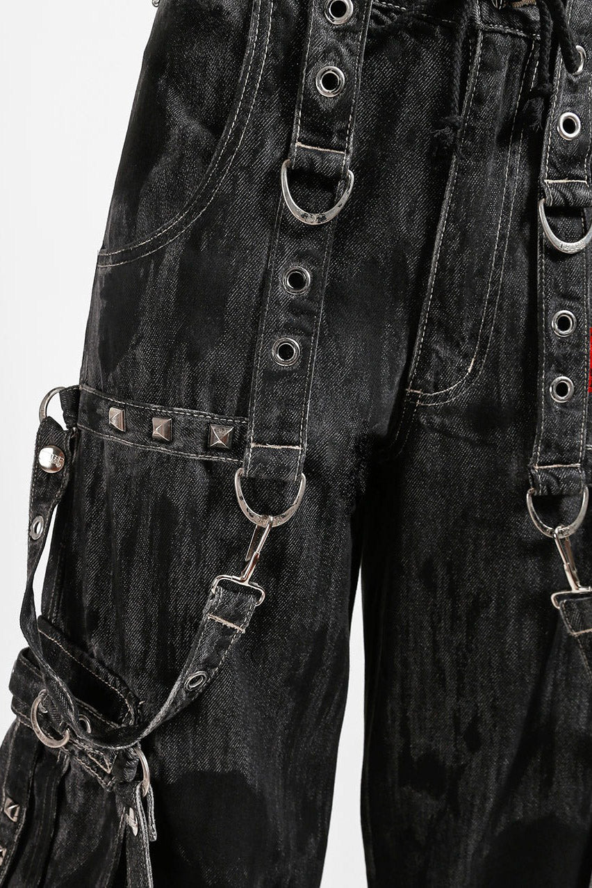 Tripp NYC Denim Strap Pants [Black Ink Wash] - Image 5