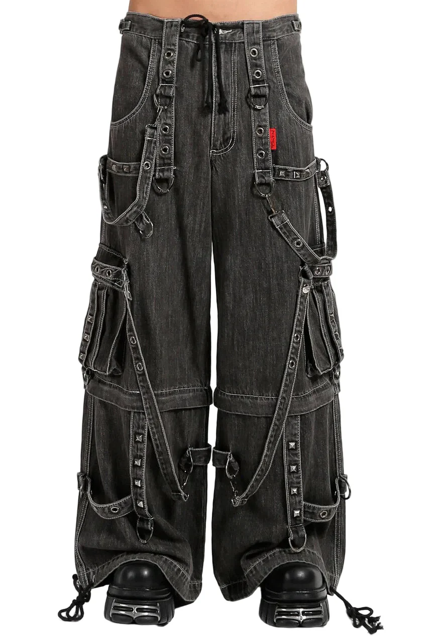 Tripp NYC Denim Strap Zip Off Pants [Black Denim]