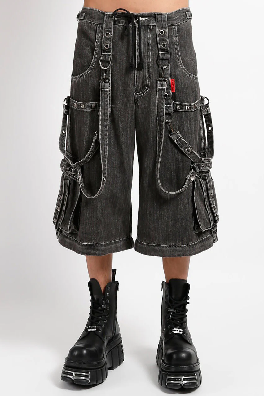 Tripp NYC Denim Strap Zip Off Pants [Black Denim] - Image 4