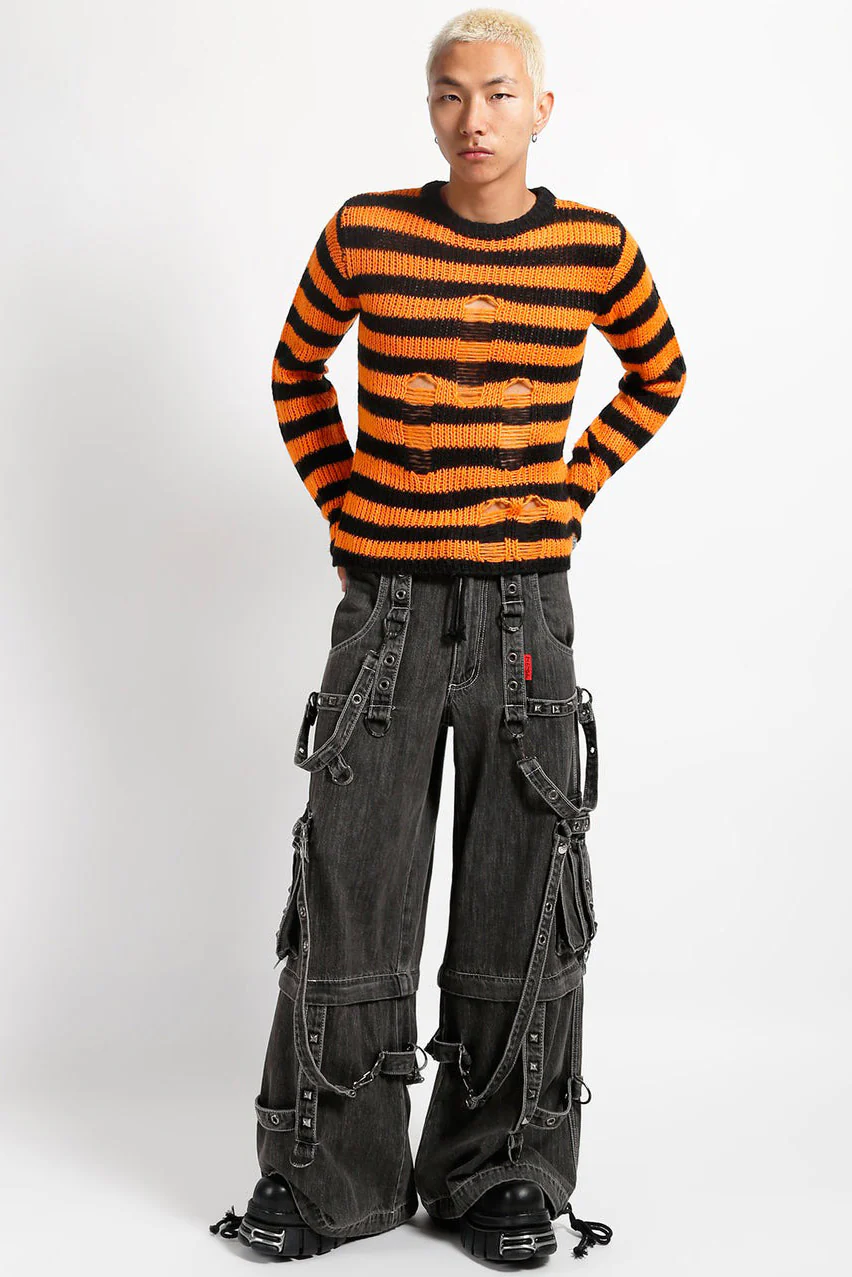 Tripp NYC Denim Strap Zip Off Pants [Black Denim] - Image 5