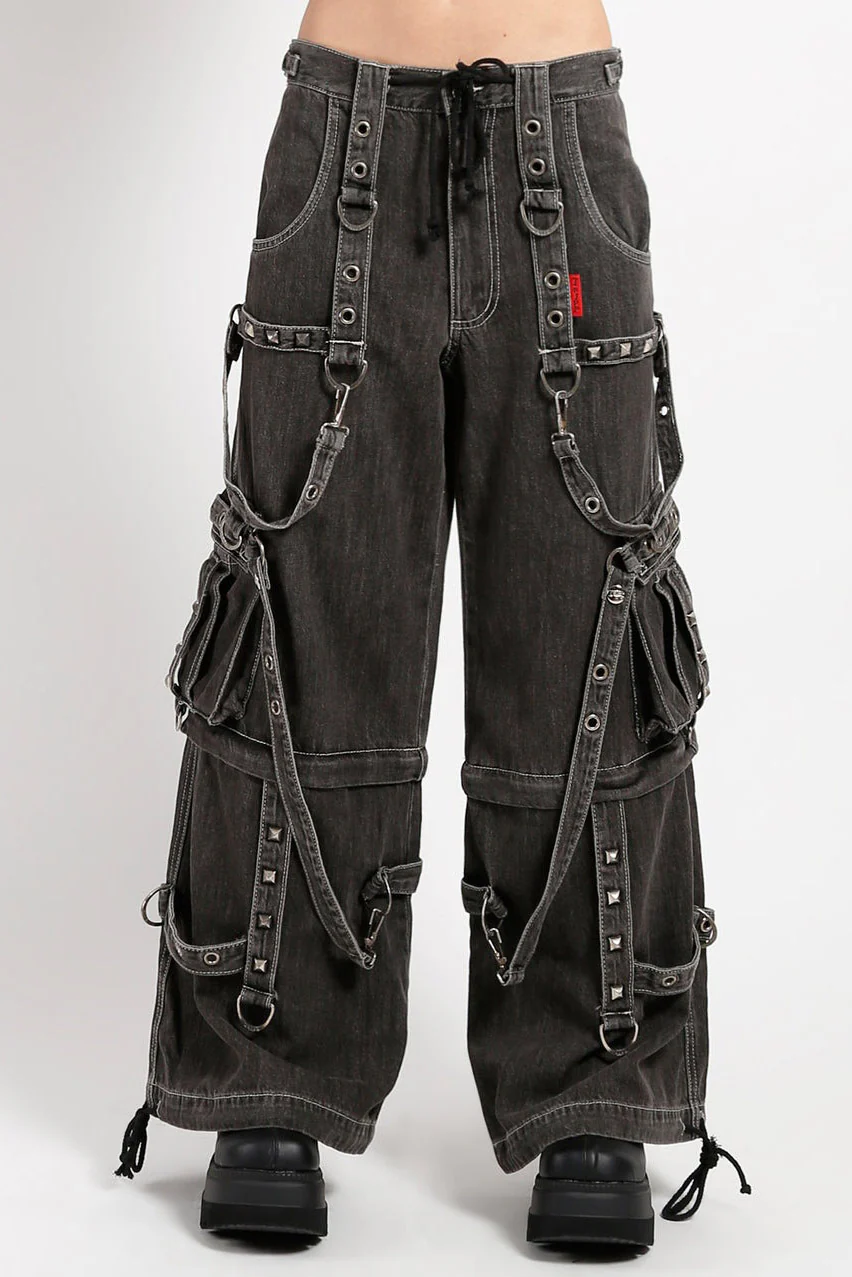 Tripp NYC Denim Strap Zip Off Pants [Black Denim] - Image 6