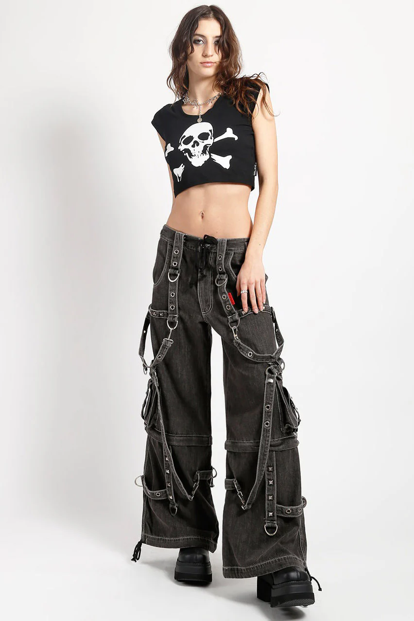 Tripp NYC Denim Strap Zip Off Pants [Black Denim] - Image 9