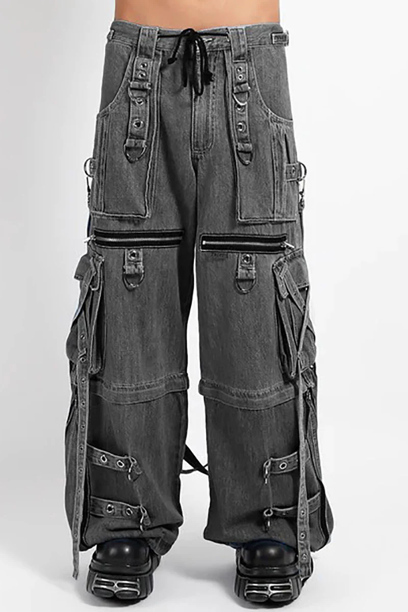 Tripp NYC Denim X Strap Pants [BLACK DENIM] - Image 2