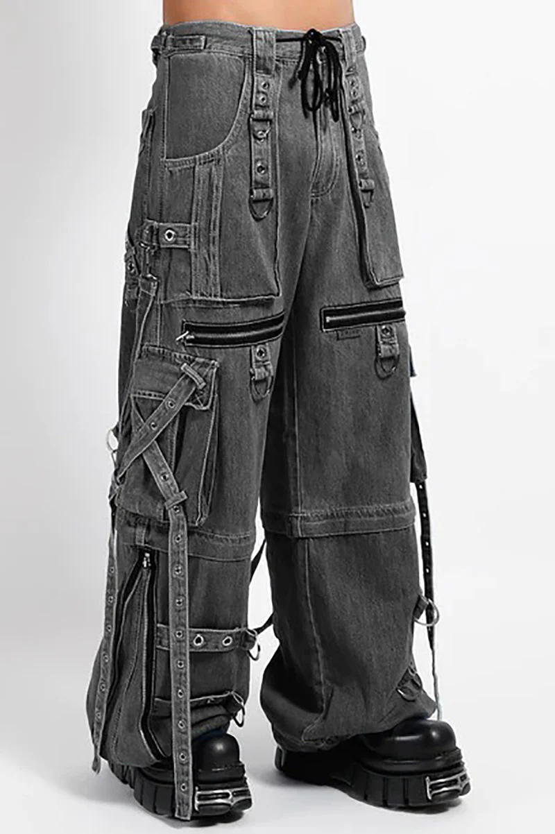 Tripp NYC Denim X Strap Pants [BLACK DENIM] - Image 4