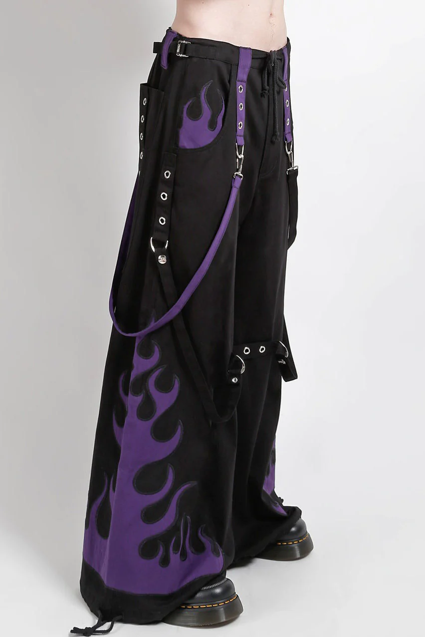 Tripp NYC Flame Dark Street Pants [Black/Purple] - Image 2