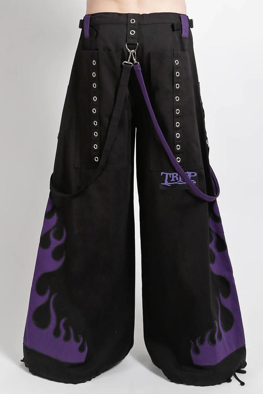 Tripp NYC Flame Dark Street Pants [Black/Purple] - Image 3