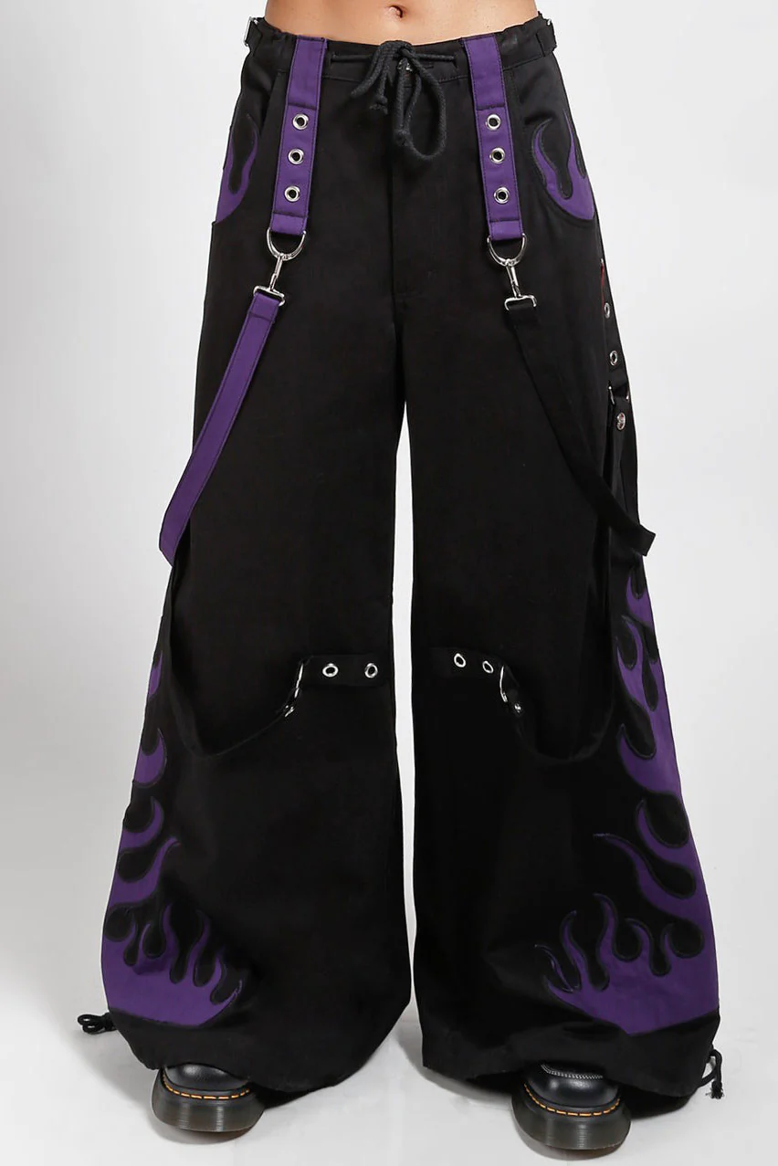 Tripp NYC Flame Dark Street Pants [Black/Purple] - Image 8
