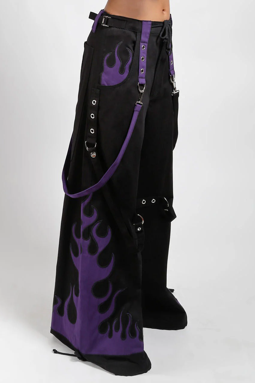 Tripp NYC Flame Dark Street Pants [Black/Purple] - Image 9