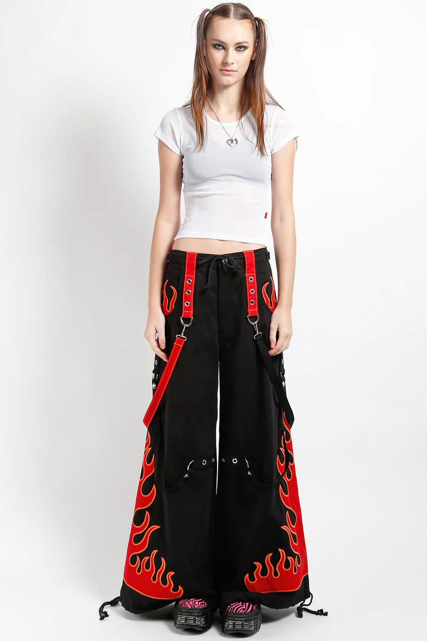 Tripp NYC Flame Dark Street Pants [BLACK/RED] - Image 9