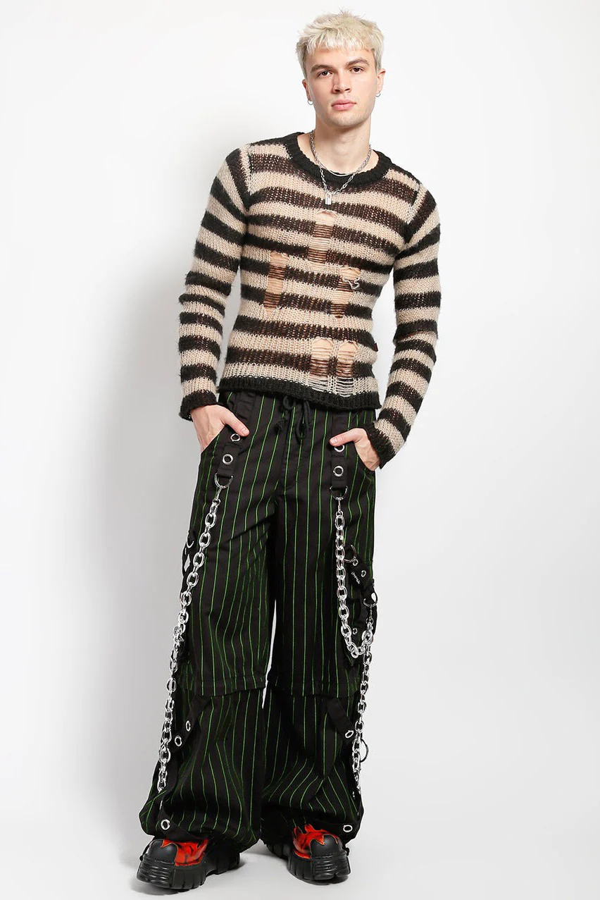 Tripp NYC Godfather Chain Pants [Green Stripe] - Image 5