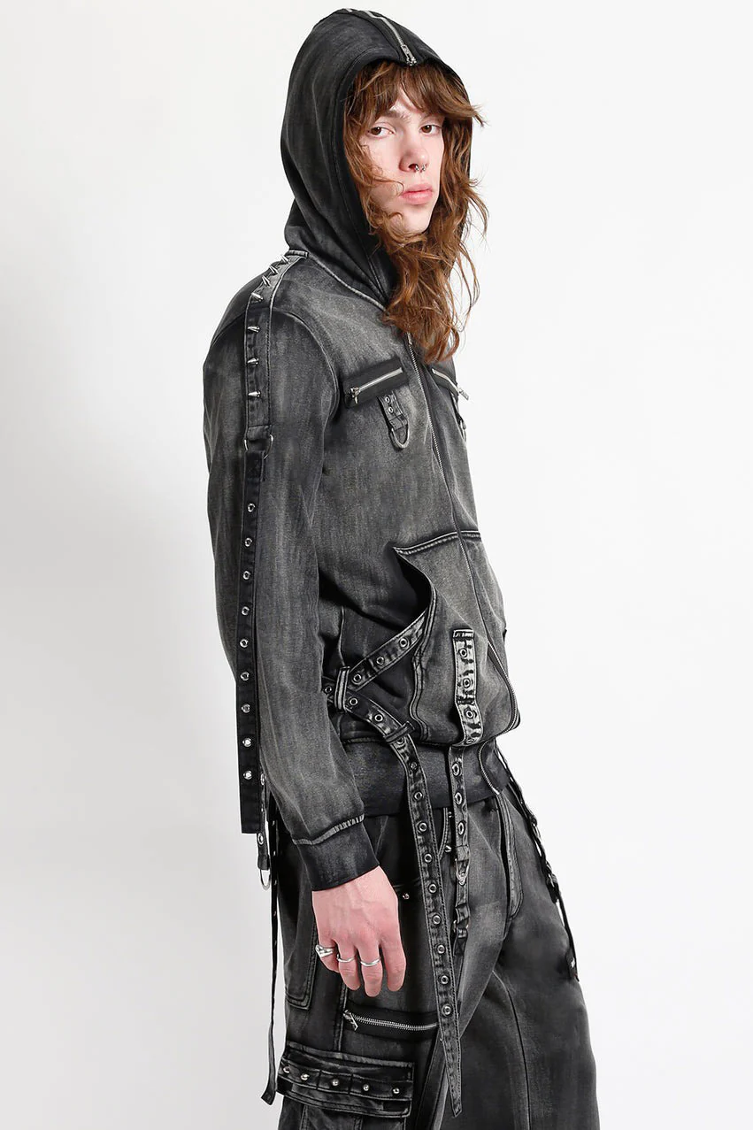 Tripp NYC Monster Fog Hoodie [Black/Mechanical Wash] - Image 3