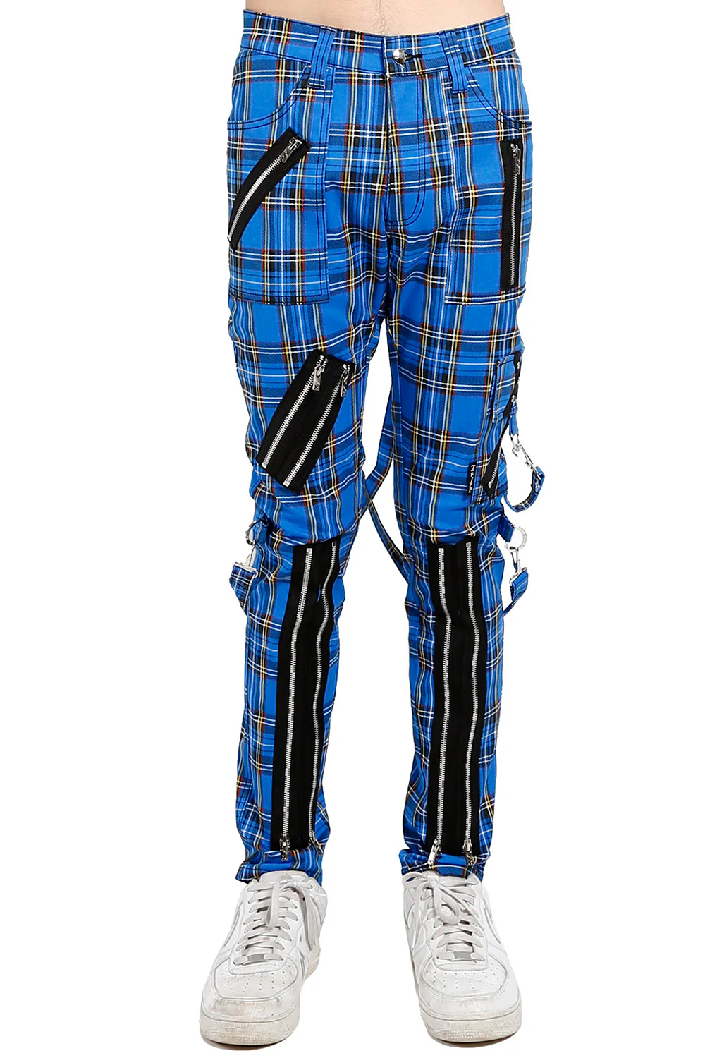 Tripp NYC Punk Bondage Pants [Blue Plaid]