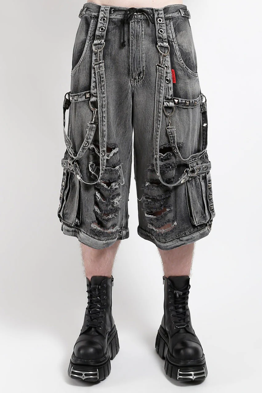 Tripp NYC Shredder Denim Full Force Pants [BLACK FOG WASH] - Image 4
