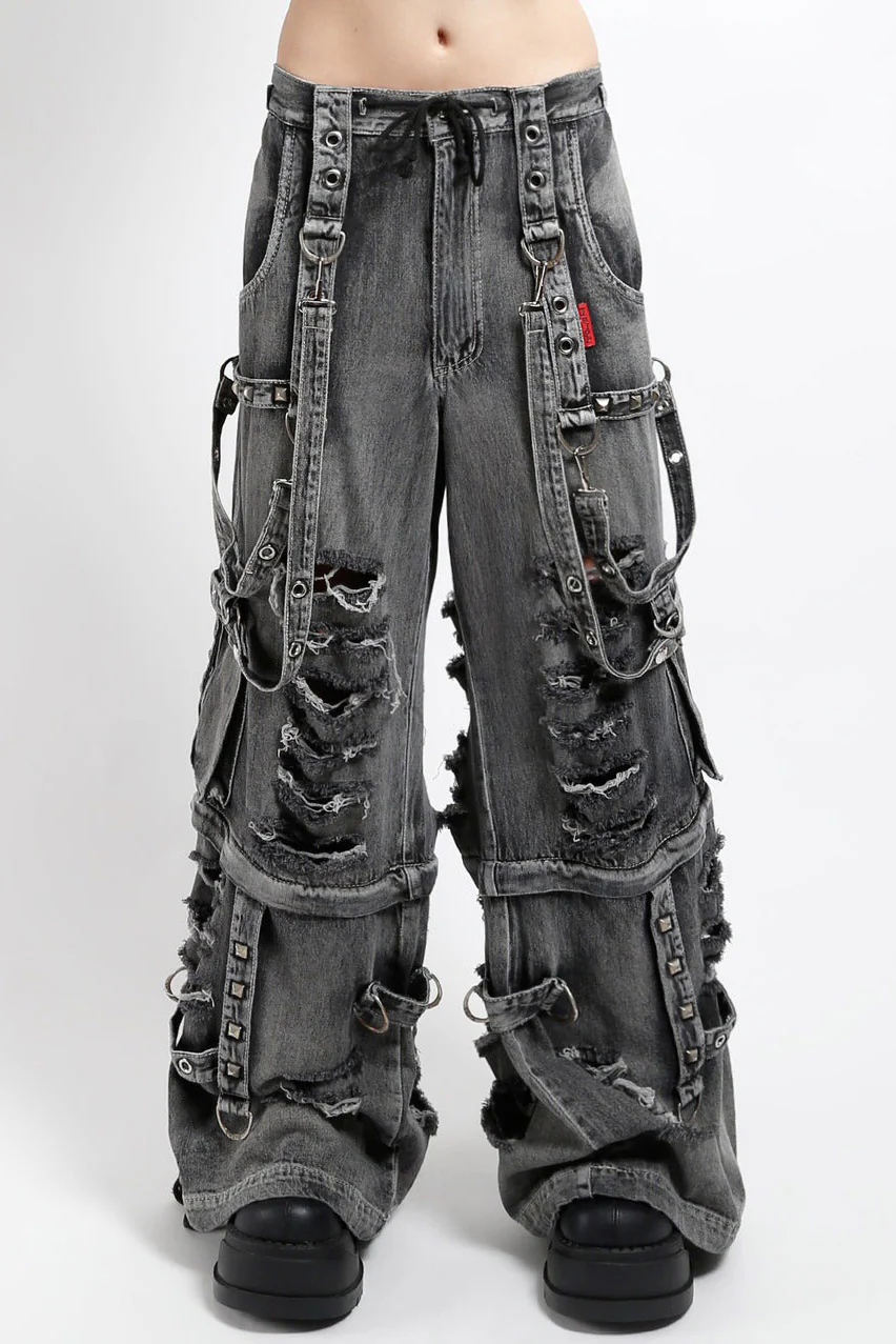 Tripp NYC Shredder Denim Full Force Pants [BLACK FOG WASH] - Image 6
