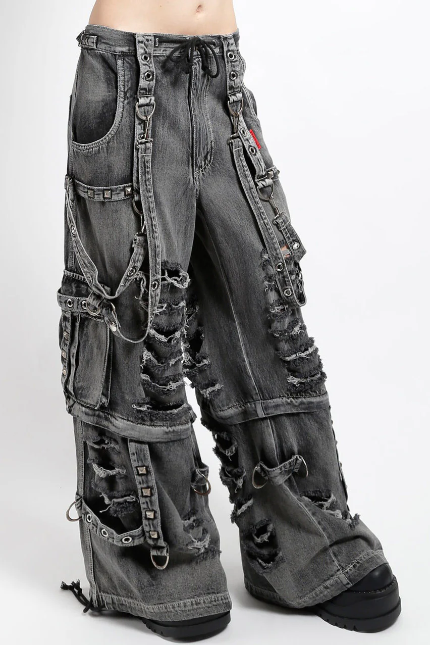 Tripp NYC Shredder Denim Full Force Pants [BLACK FOG WASH] - Image 7