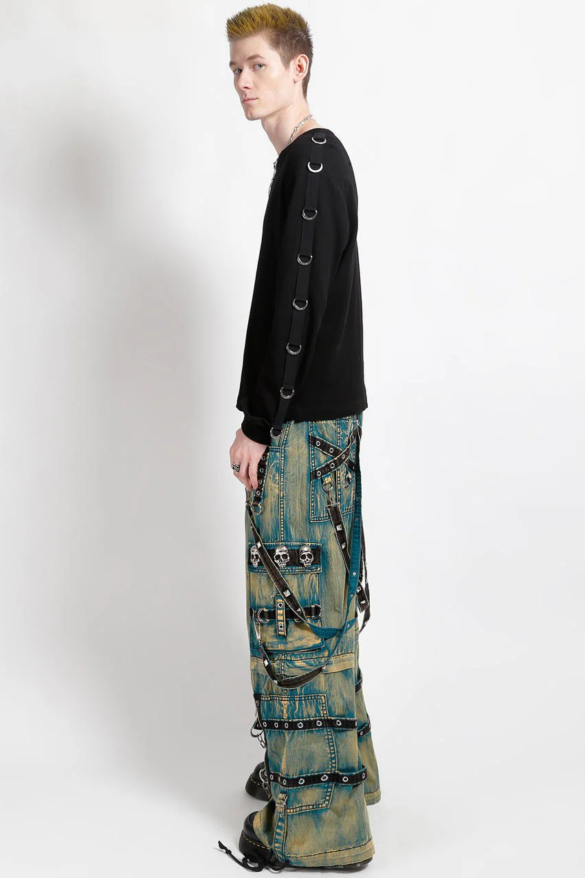 Tripp NYC Skull Stud Pants [Blue Sky Wash] - Image 4