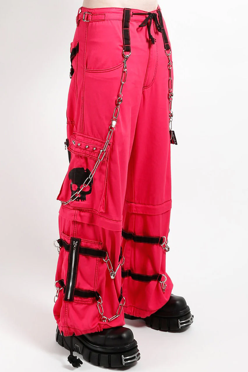 Tripp NYC Skull Zip Off Pants [Pink/Black] - Image 2