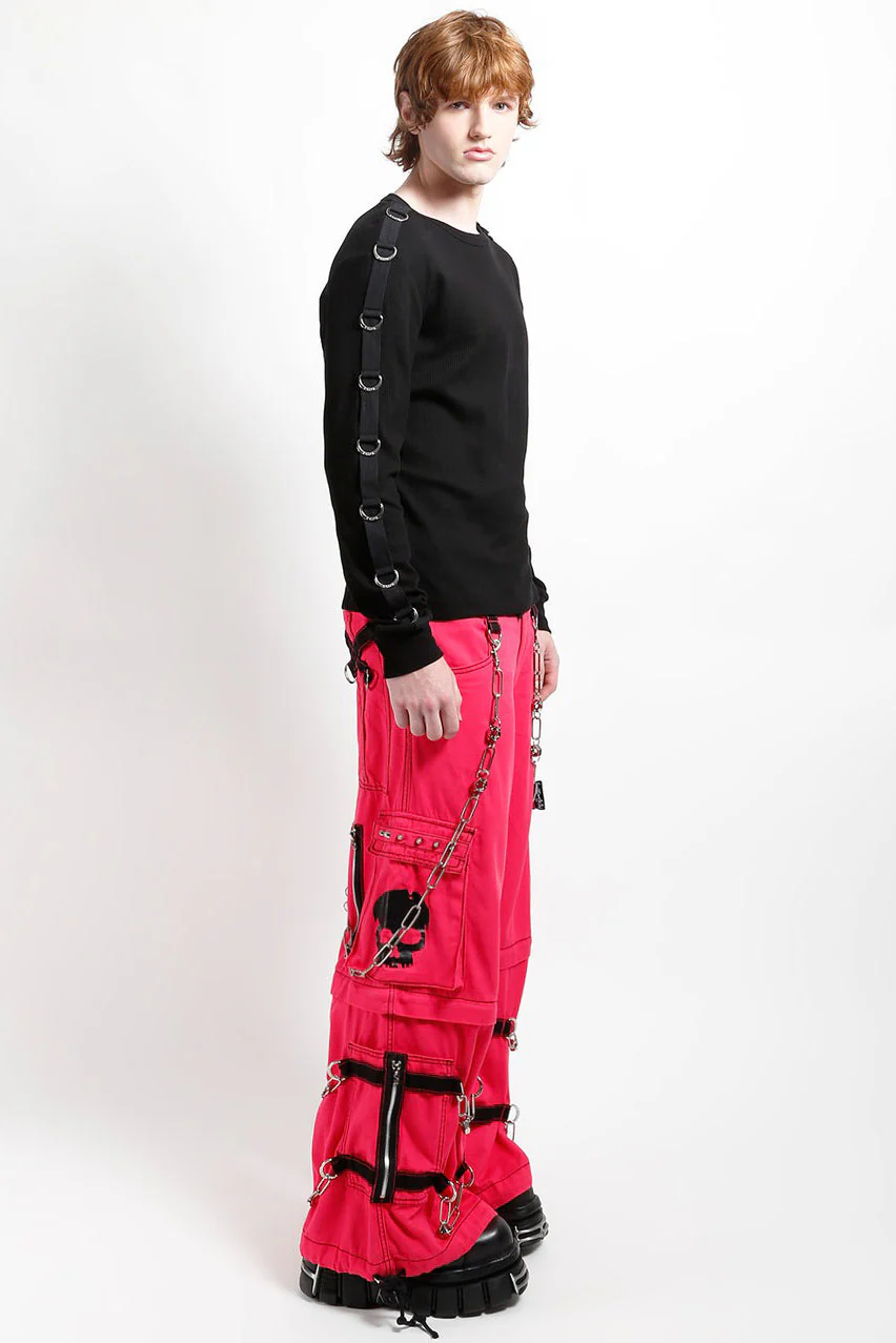 Tripp NYC Skull Zip Off Pants [Pink/Black] - Image 5