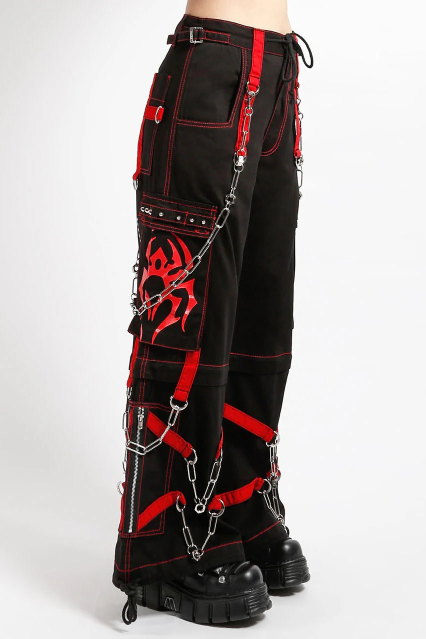Tripp NYC Spider Zip Off Pants [BLACK/RED] - Image 6