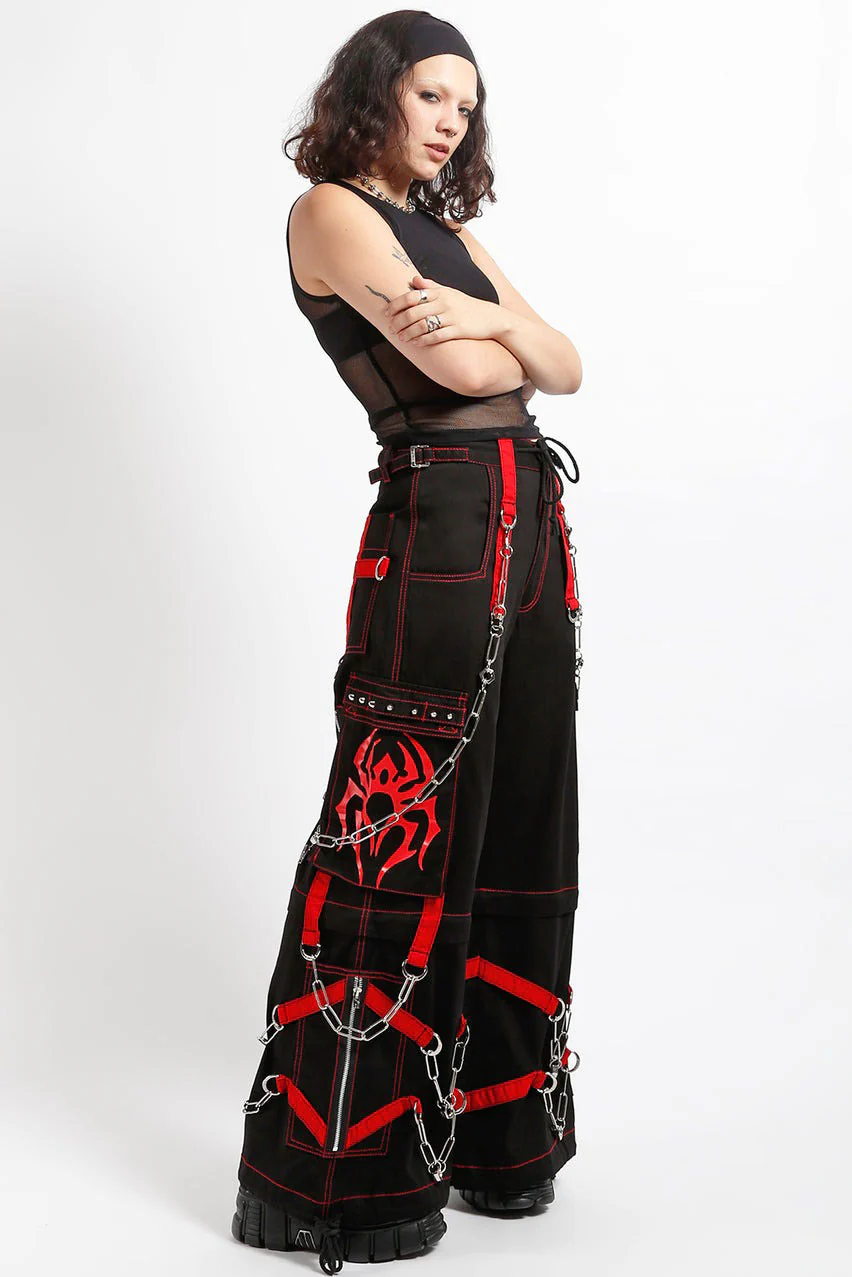 Tripp NYC Spider Zip Off Pants [BLACK/RED] - Image 8