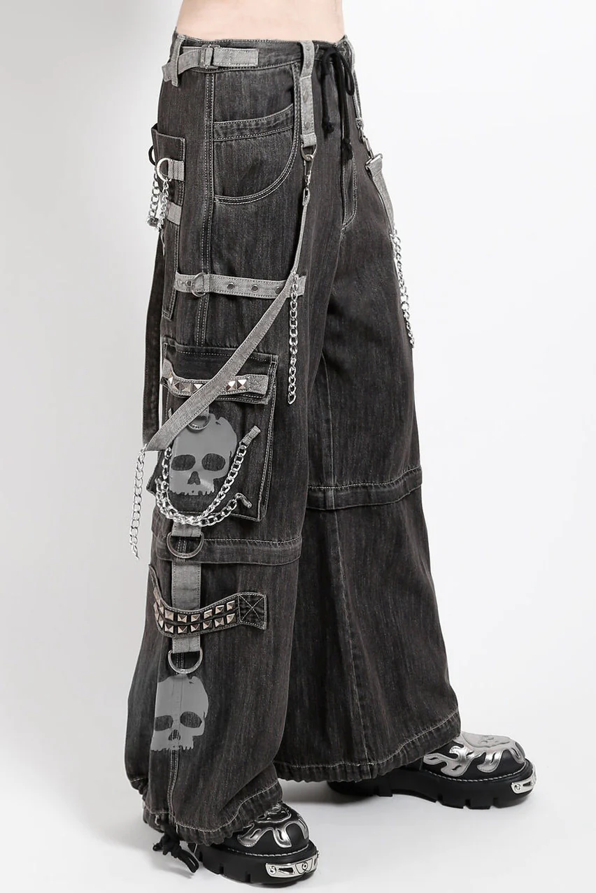 Tripp NYC Super Grey Skull Denim Pants [Black Denim] - Image 2