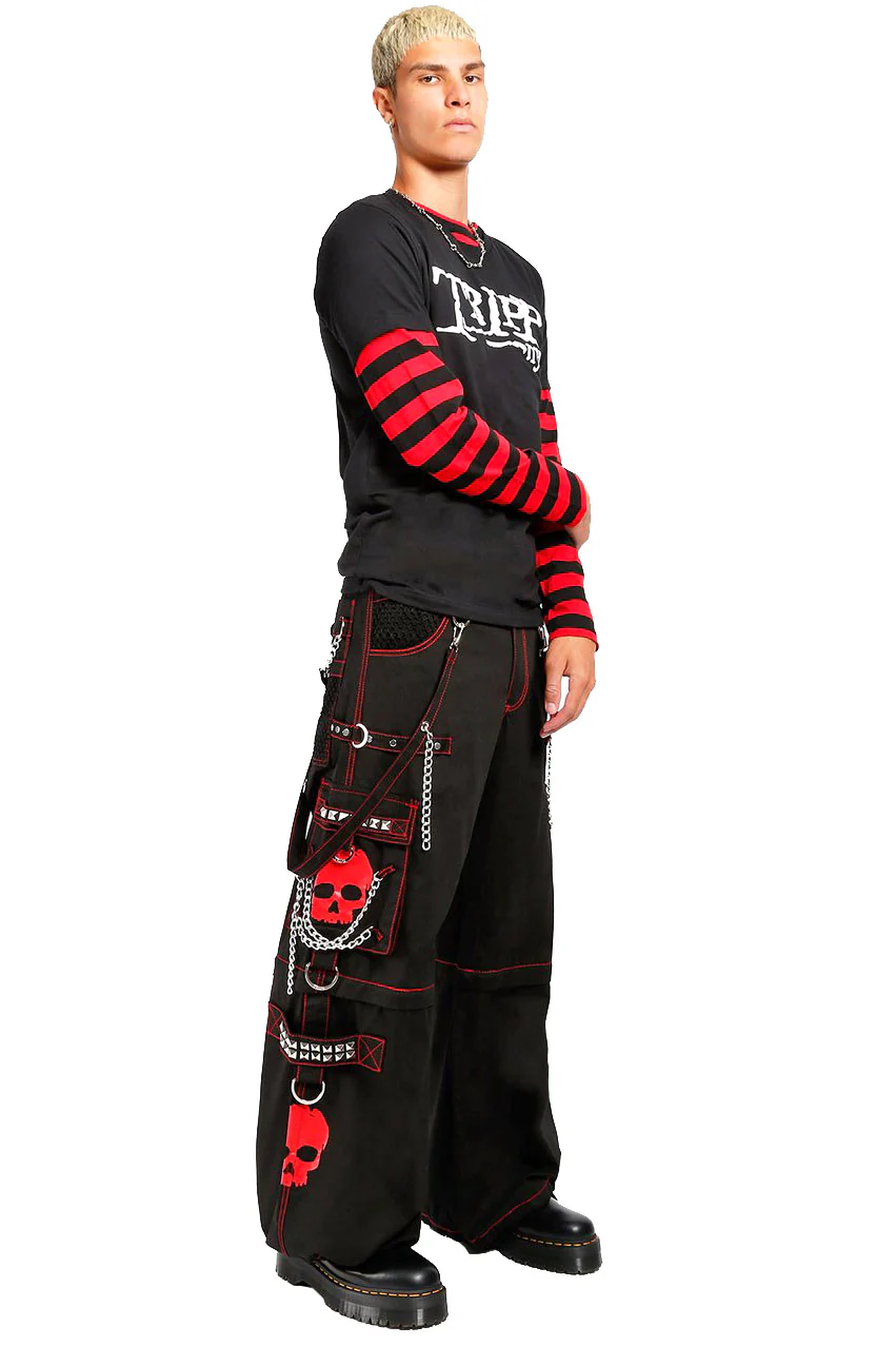 Tripp NYC Super Skull Pants [Black/Red] - Image 4