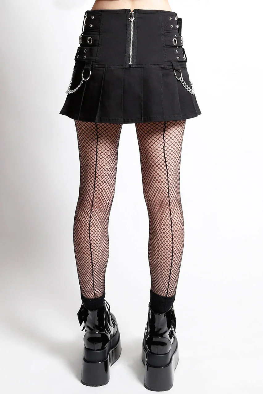 Tripp NYC Triple Belted Chain Skirt [Black] - Image 5