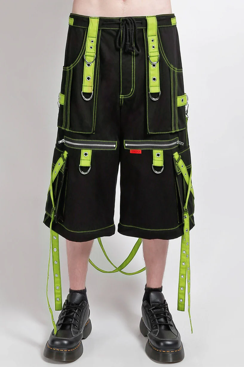 Tripp NYC X-Strap Zip Off Pants [Black/Lime] - Image 4