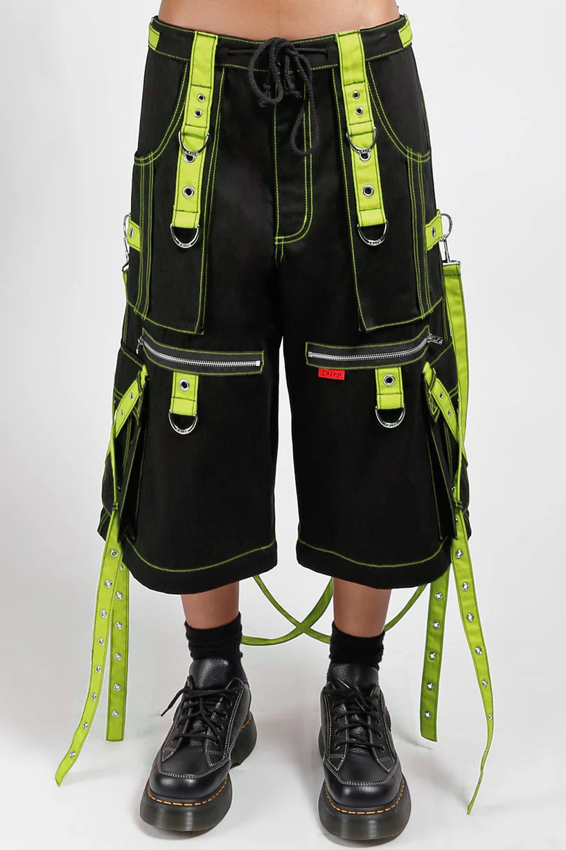 Tripp NYC X-Strap Zip Off Pants [Black/Lime] - Image 9