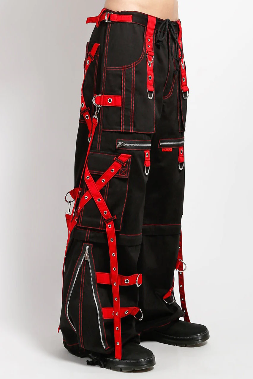 Tripp NYC X-Strap Zip Off Pants [BLACK/RED] - Image 3