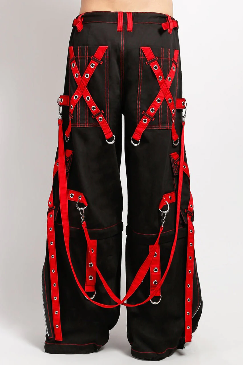 Tripp NYC X-Strap Zip Off Pants [BLACK/RED] - Image 4